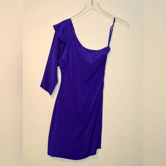 Diane Von Furstenberg | Dresses | Diane Von Furstenberg Cobb One Shoulder  Deep Purple Violet Silk Jersey Dress 2 | Poshmark